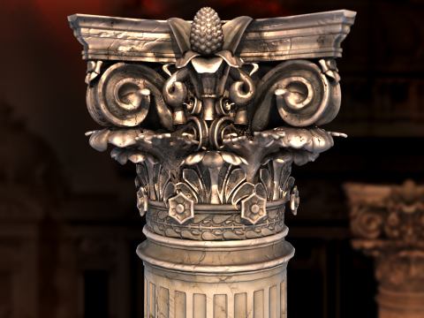 Palais Garnier Column 3D Model