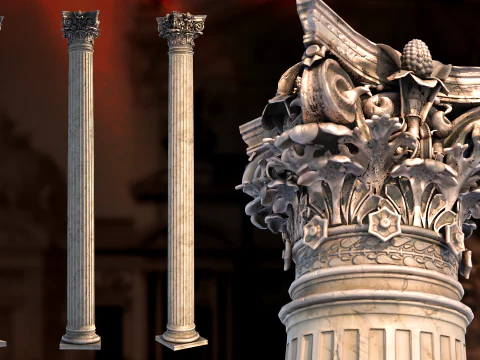 Palais Garnier Column 3D Model