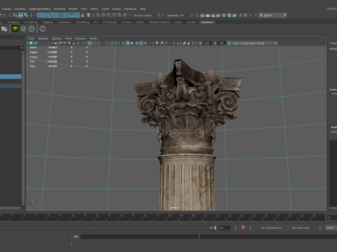 Palais Garnier Column 3D Model