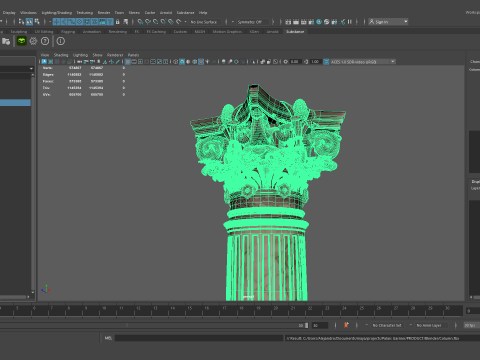 Palais Garnier Column 3D Model