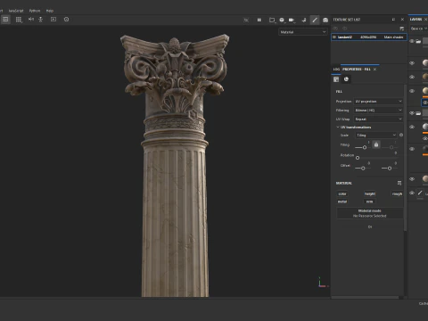 Palais Garnier Column 3D Model