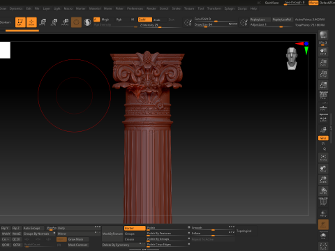 Palais Garnier Column 3D Model