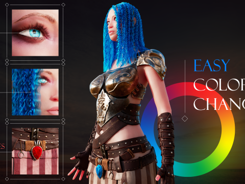 GAME-READY 3D Character - Diana Diamond 3D मॉडल