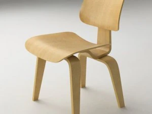 silla de comedor eames patas de madera Modelo 3D