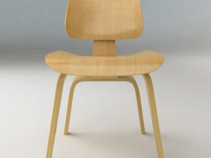 eames dining chair wood legs Modello 3D