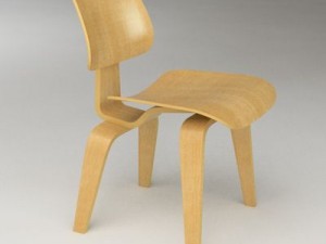 eames dining chair wood legs Modello 3D