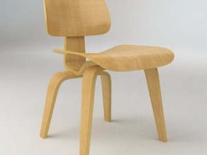 eames dining chair wood legs Modello 3D