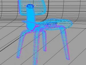 eames dining chair wood legs 3D Model