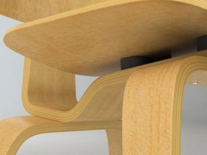 eames dining chair wood legs Modello 3D