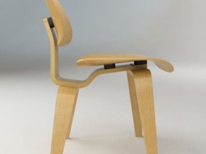 eames dining chair wood legs Modello 3D