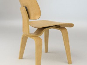 eames dining chair wood legs Modello 3D