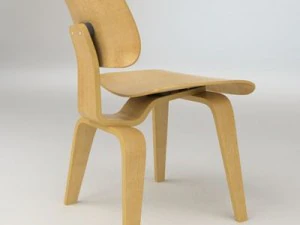 eames dining chair wood legs 3D Model
