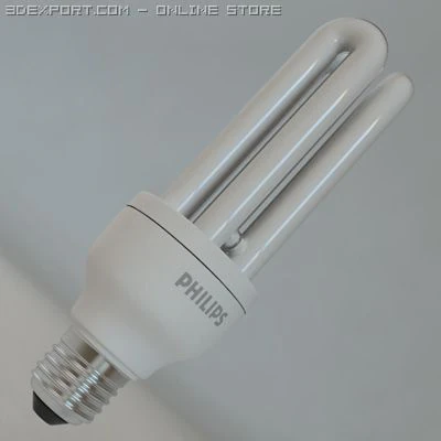 fluorescent philips bulb 3D Model .c4d .max .obj .3ds .fbx .stl .blend