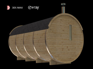 bath barrel Modello 3D