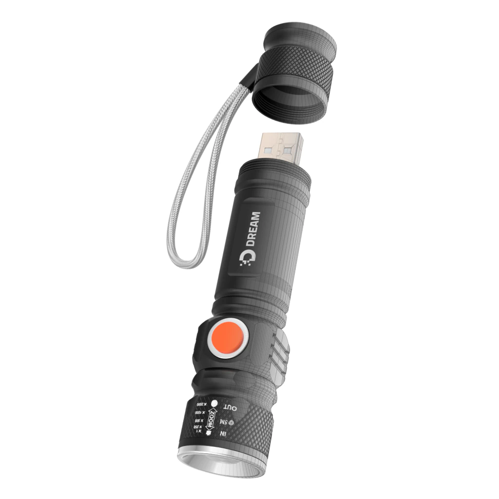 flashlight mx515 3D Model .c4d .max .obj .3ds .fbx .stl .blend 