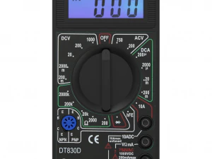 dt830d lcd digital multimeter electric voltmeter ammeter 3D Model