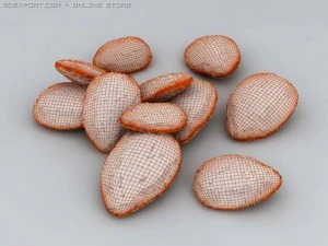 almonds in shell 3D Model