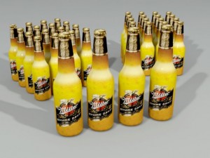 miller beer bottle lowpoly 3D 模型