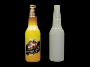 miller beer bottle lowpoly Modelo 3D