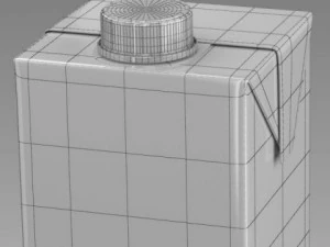 carton pack square 1000ml 3D Model