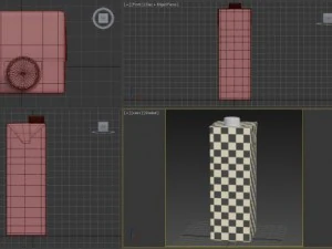 carton pack square 1000ml 3D Model