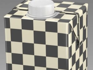 картонная упаковка квадратная 1000мл без капель воды 3D Модель