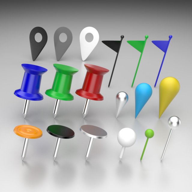 pins 3D मॉडल .c4d .max .obj .3ds .fbx .stl .blend 