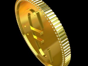 euro golden coin Modelo 3D
