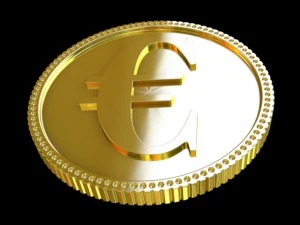 euro golden coin 3D Model