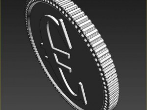 euro golden coin Modelo 3D