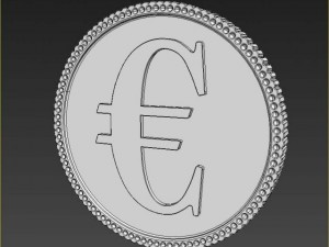 euro golden coin Modelo 3D