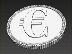 euro golden coin Modelo 3D