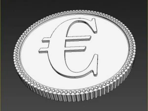euro golden coin 3D Model