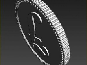 libra golden coin Model 3D