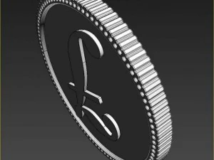 libra golden coin 3D Model