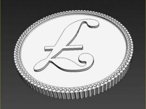libra golden coin Model 3D