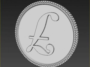 libra golden coin Model 3D