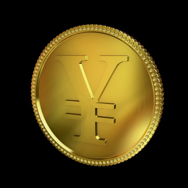 yen golden coin 3D 모델 .c4d .max .obj .3ds .fbx .stl .blend 