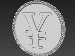 yen golden coin 3D Model