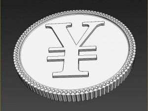 yen golden coin 3D 모델