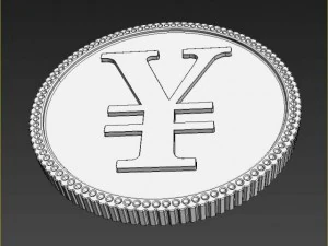 yen golden coin 3D Model