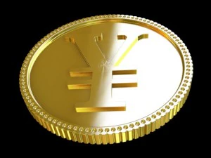 yen golden coin 3D Model