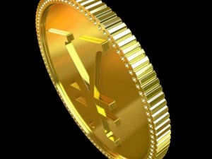 yen golden coin 3D Model