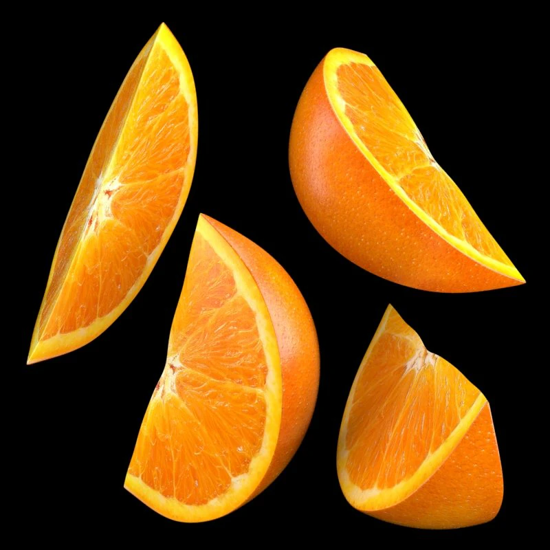 orange slice 3D Model .c4d .max .obj .3ds .fbx .stl .blend 