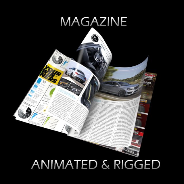 magazine opening rigged  animated 3D 모델 .c4d .max .obj .3ds .fbx .stl .blend 