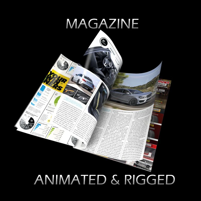 magazine opening rigged  animated 3D Model .c4d .max .obj .3ds .fbx .stl .blend 