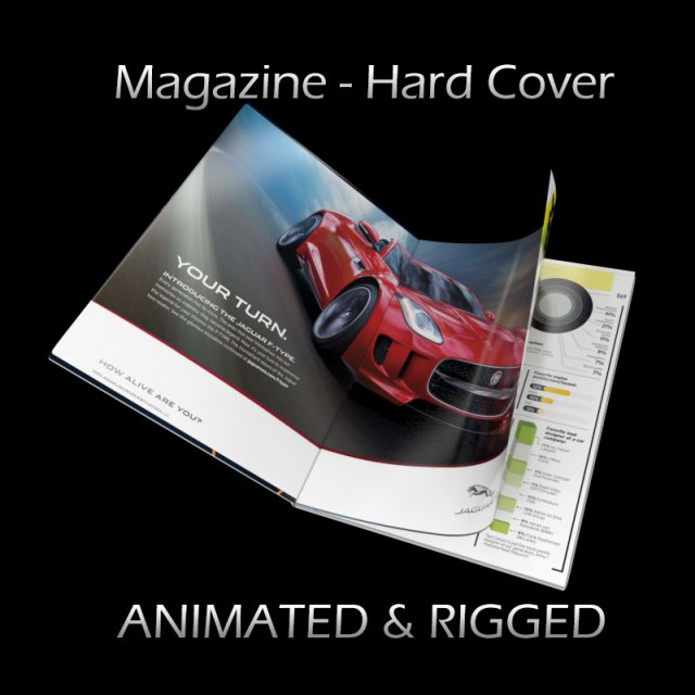 magazine hard cover opening rigged  animated 3d Modelo 3D .c4d .max .obj .3ds .fbx .stl .blend 