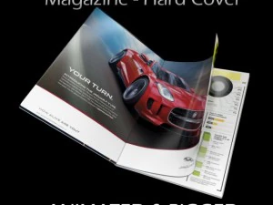 magazine couverture rigide ouverture truqu&eacute;e animation 3D Modèle 3D