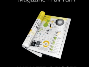 magazine full turn opening rigged  animated Model 3D