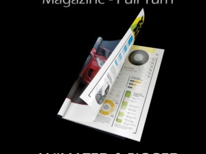 magazine full turn opening rigged  animated 3D Model